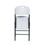 Silla plegable de resina blanca con estructura metálica negra serie TAY