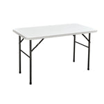 Mesa plegable compacta de 122 cm en polietileno blanco de alta densidad