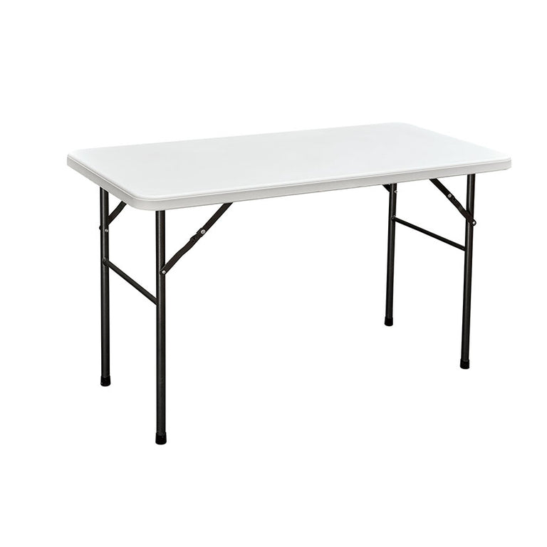 Mesa plegable compacta de 122 cm en polietileno blanco de alta densidad