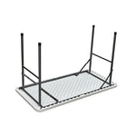 Silla plegable de resina blanca con estructura metálica negra serie TAY