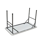Silla plegable de resina blanca con estructura metálica negra serie TAY