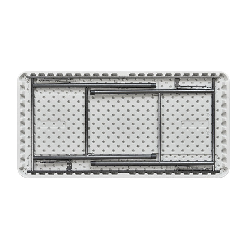 Silla plegable de resina blanca con estructura metálica negra serie TAY