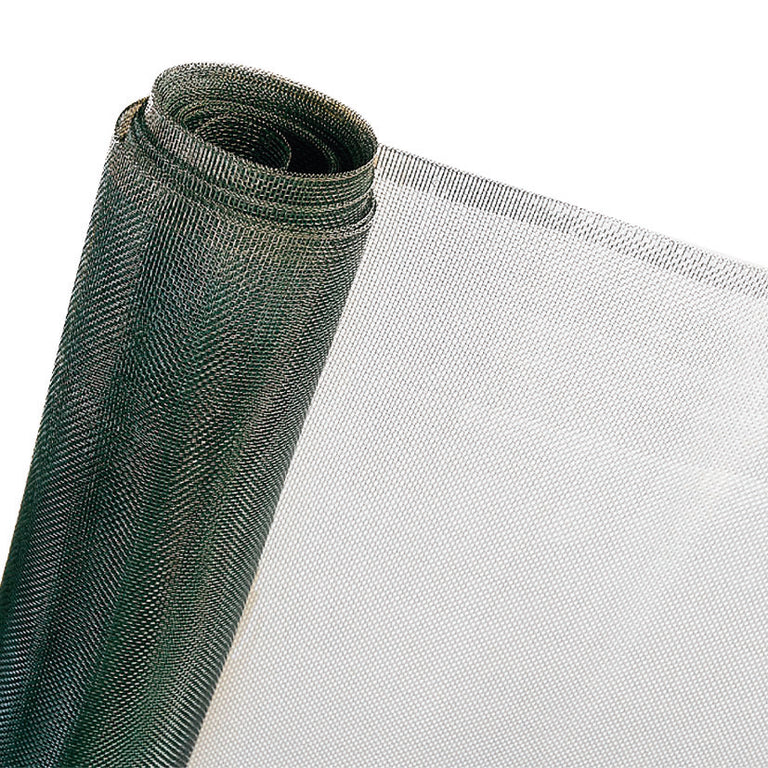 Rollo de malla mosquitera metálica galvanizada LISTA con trama de 1,6x1,6 mm para ventanas y puertas.