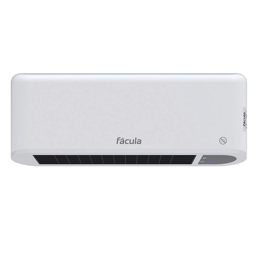 Calefactor cerámico split Fâcula Halcón blanco con pantalla digital LED y rejilla de salida de aire inferior.