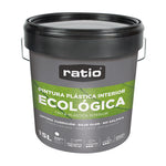 Bote de 15L de pintura plástica ecológica RATIO interior blanco mate con etiqueta de sostenibilidad