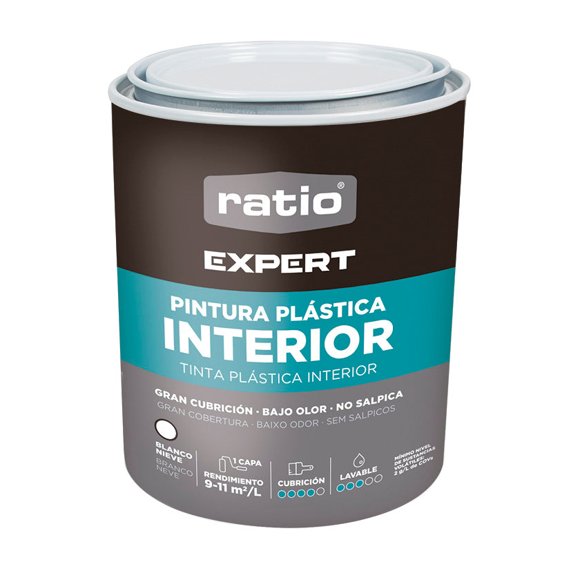 Bote de pintura plástica interior RATIO Expert blanco nieve 750ml