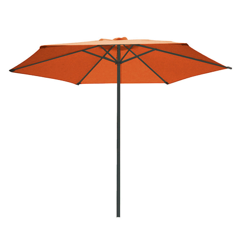 Parasol de jardín color terracota de 3 metros con estructura de aluminio antracita.