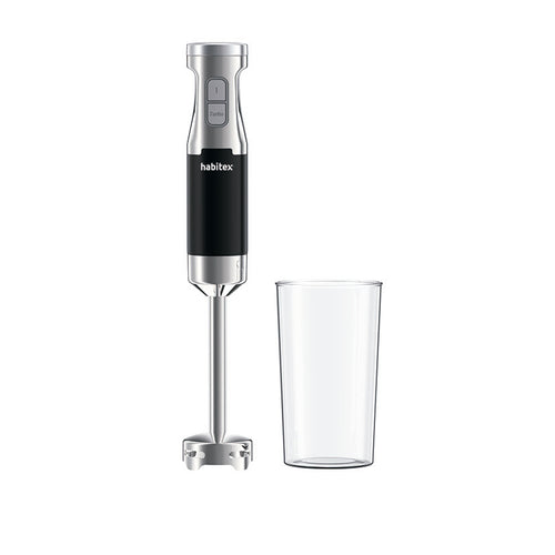 Batidora de mano Habitex SC2401X de acero inoxidable con vaso medidor transparente de 700 ml.