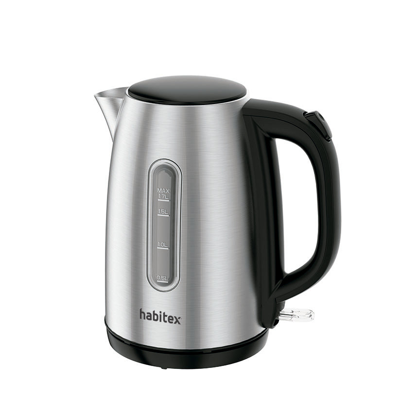 Hervidor de agua Habitex SC711X de acero inoxidable con indicador de nivel y mango ergonómico negro