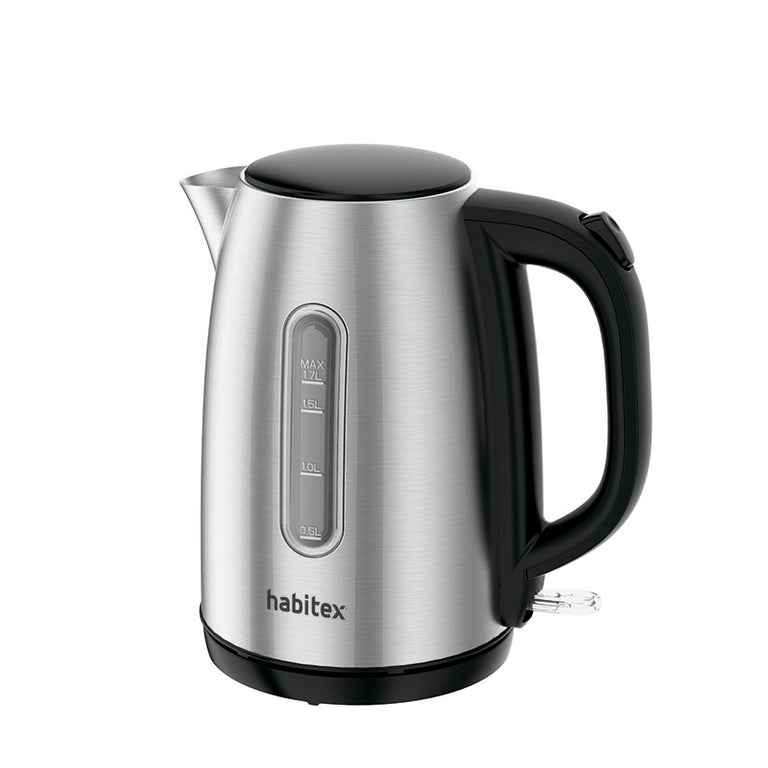 Hervidor de agua Habitex SC711X de acero inoxidable con indicador de nivel y mango ergonómico negro