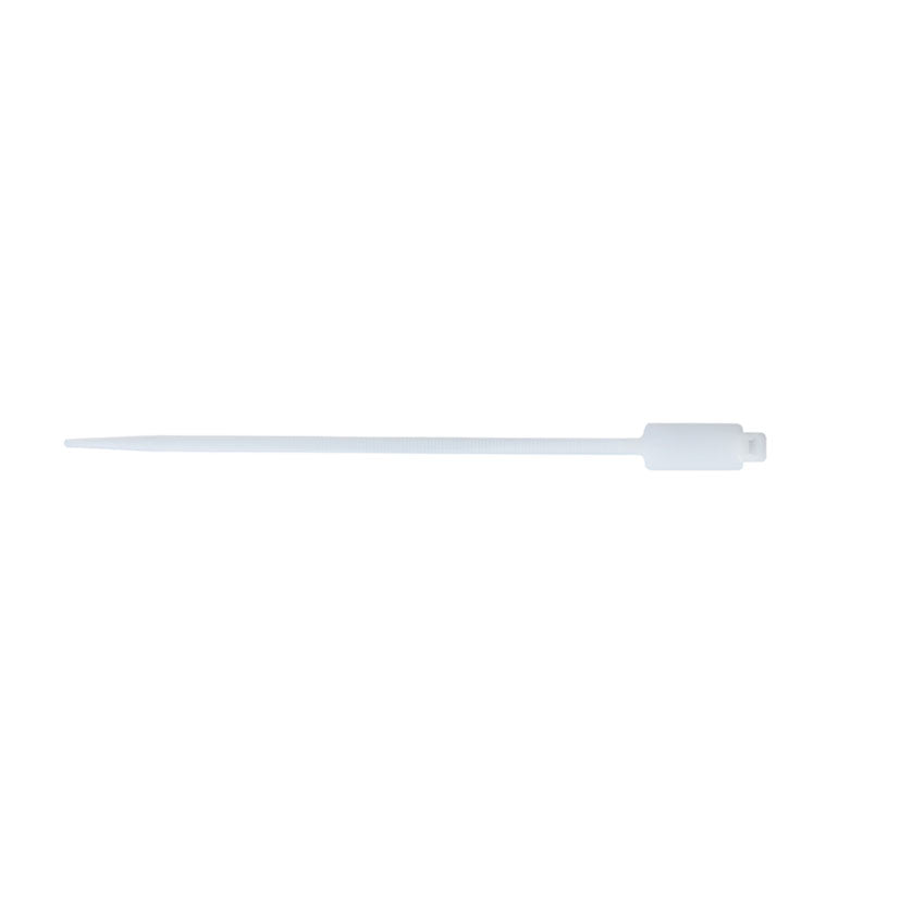 Brida de nylon blanca con lengüeta para identificación de cables