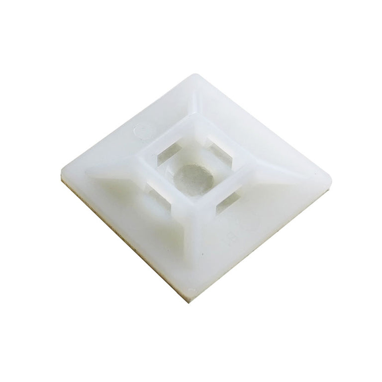 Soporte adhesivo cuadrado para organización de cables en color blanco