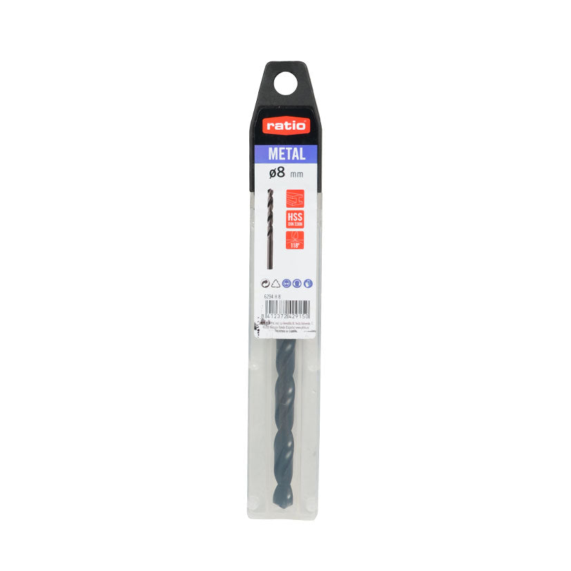 Embalaje individual de broca para metal RATIO de 8 mm con especificaciones