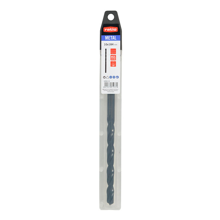 Blíster de protección de la broca para metal RATIO 6298 serie larga con especificaciones técnicas.