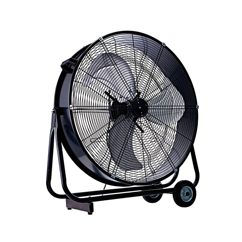 Ventilador industrial de suelo Habitex VIS-500 negro con ruedas y aspas de aluminio de 60 cm