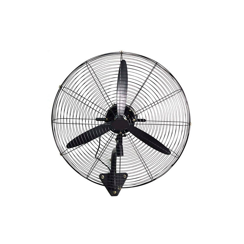 Ventilador industrial de pared Habitex VIP-180 negro con hélices de aluminio y rejilla de seguridad metálica