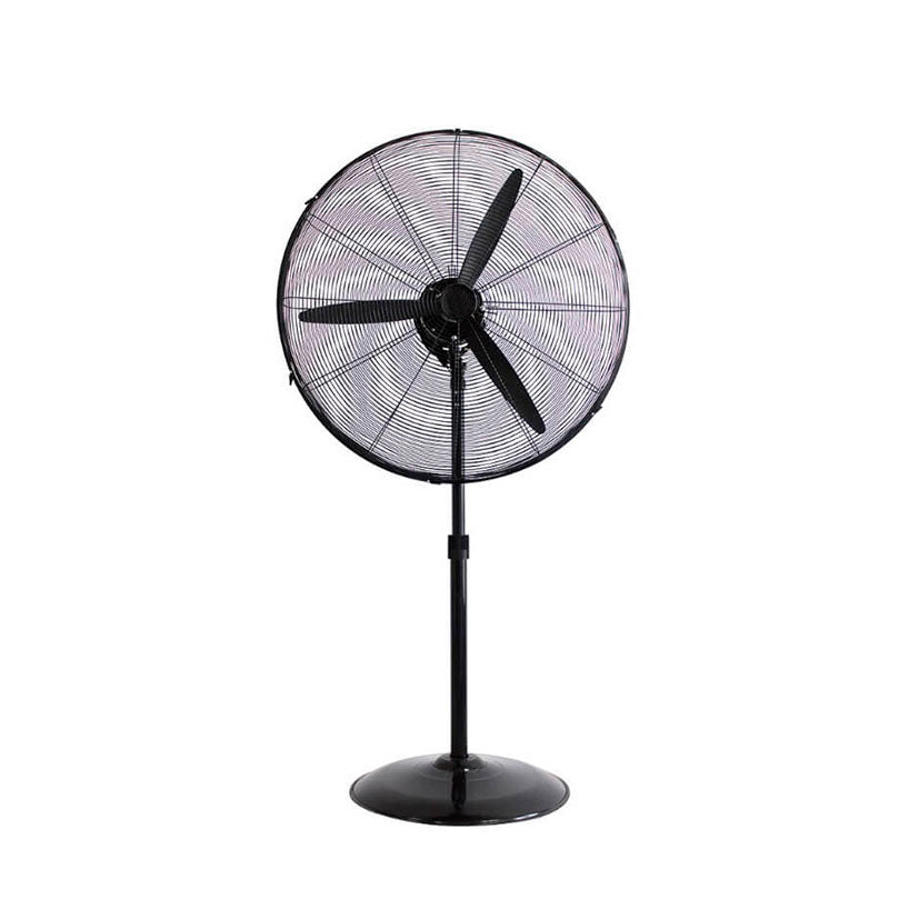 Ventilador industrial de pie HABITEX VIPS-180 negro con hélices de aluminio y base redonda estable