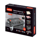 Caja del producto plataforma rodante RATIO 7710H mostrando sistema modular y capacidad de carga de 135kg.