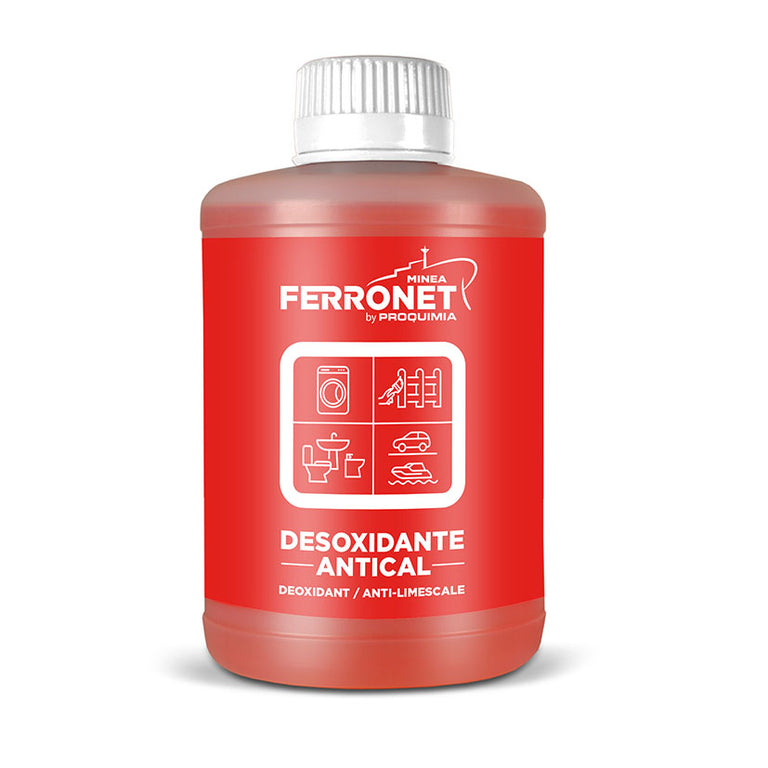 Botella de 1kg de desoxidante y antical Ferronet para limpieza profunda de metales