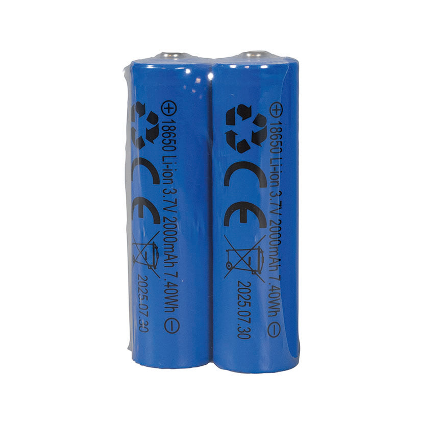 Dos baterías de litio recargables 18650 de 3.7V y 2000mAh