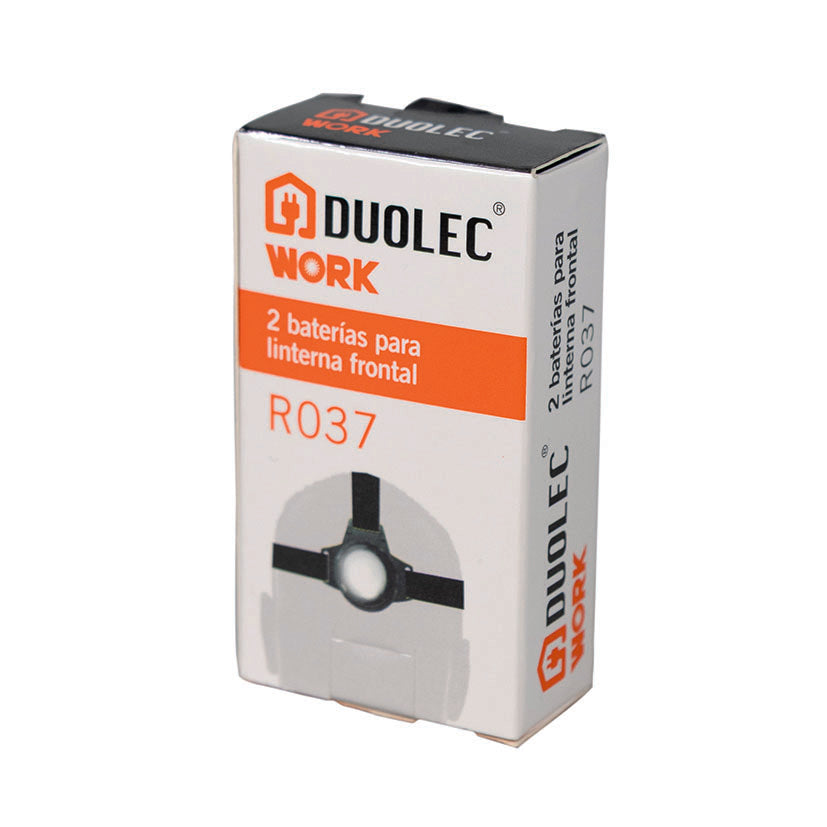 Caja de recambio DUOLEC con dos baterías para linterna frontal R037