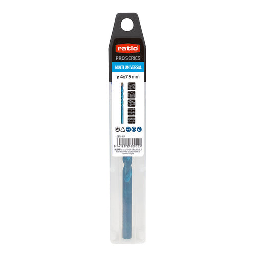 Presentación en blíster de broca universal RATIO Pro Series de 4x75 mm para uso profesional