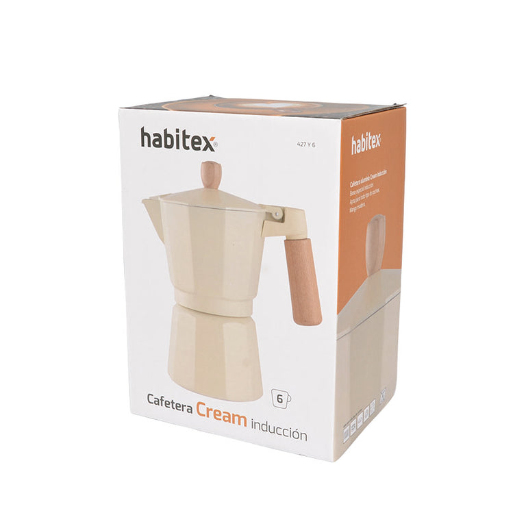 Embalaje original de cafetera HABITEX Cream inducción capacidad 6 tazas