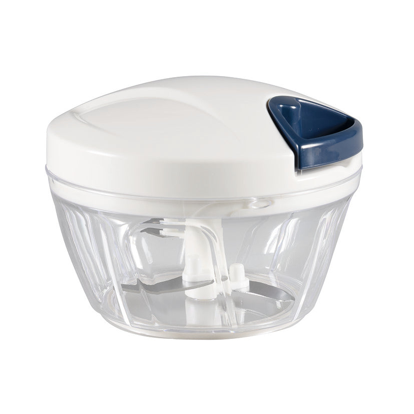 Picadora manual HABITEX Easy y Fast con recipiente transparente y sistema de 3 cuchillas de acero inoxidable.