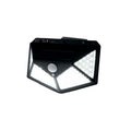 Aplique solar LED negro con sensor de movimiento PIR y paneles de iluminación multi-ángulo para exterior