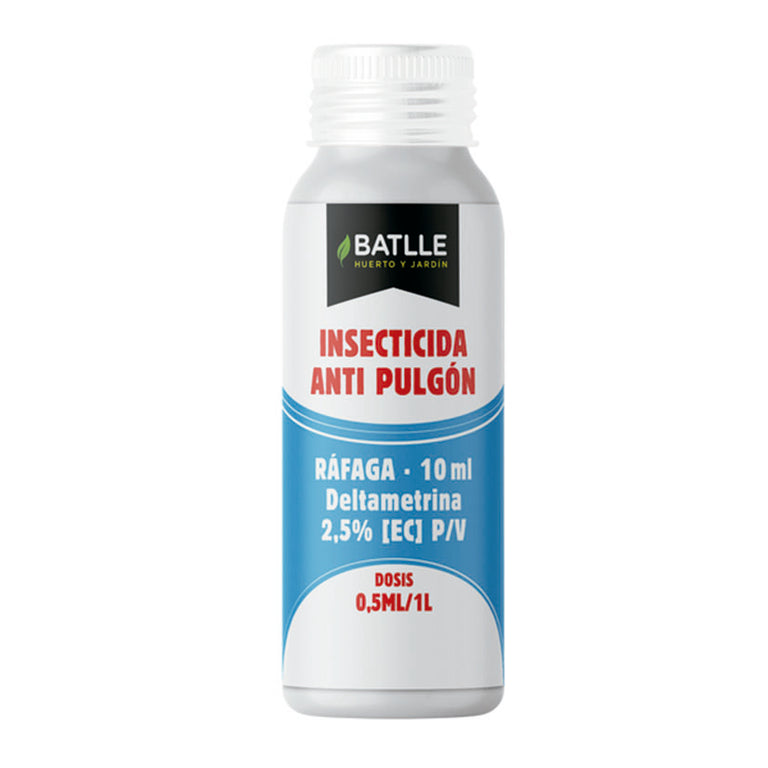 Bote de Insecticida Anti Pulgón BATLLE Ráfaga 10ml con Deltametrina 2,5% para control de plagas en huerto y jardín