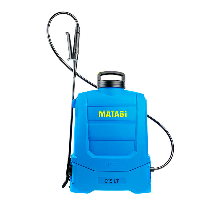 Pulverizador eléctrico de mochila Matabi e15 LT azul de 15 litros con batería de litio y lanza