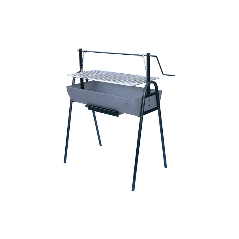Barbacoa de carbón Flores Cortés Eco 800 con parrilla elevable por manivela y cajón para cenizas