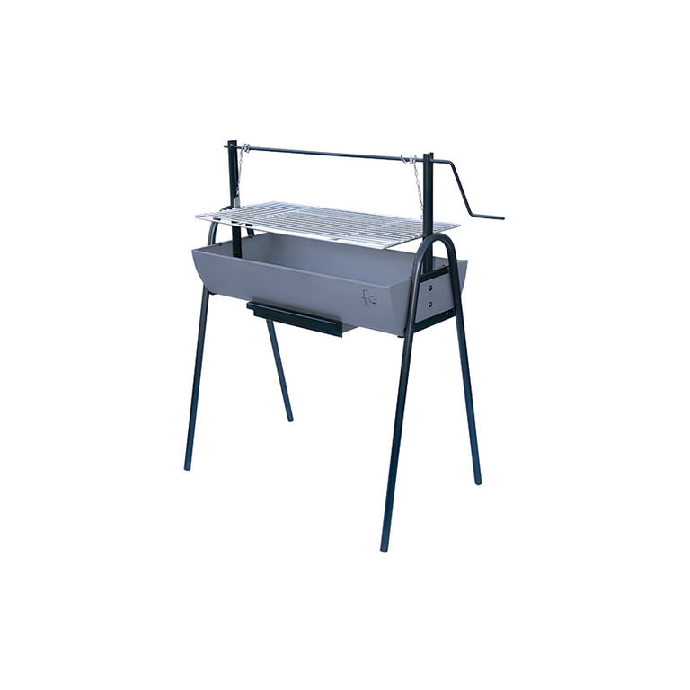 Barbacoa de carbón Flores Cortés Eco 800 con parrilla elevable por manivela y cajón para cenizas