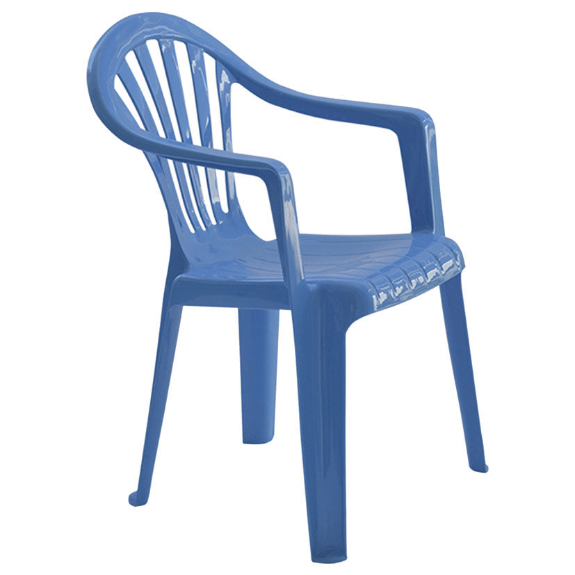 Silla infantil azul con reposabrazos apilable de polipropileno Garden Life