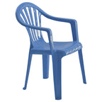 Silla infantil azul con reposabrazos apilable de polipropileno Garden Life