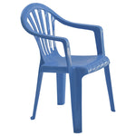 Silla infantil azul con reposabrazos apilable de polipropileno Garden Life