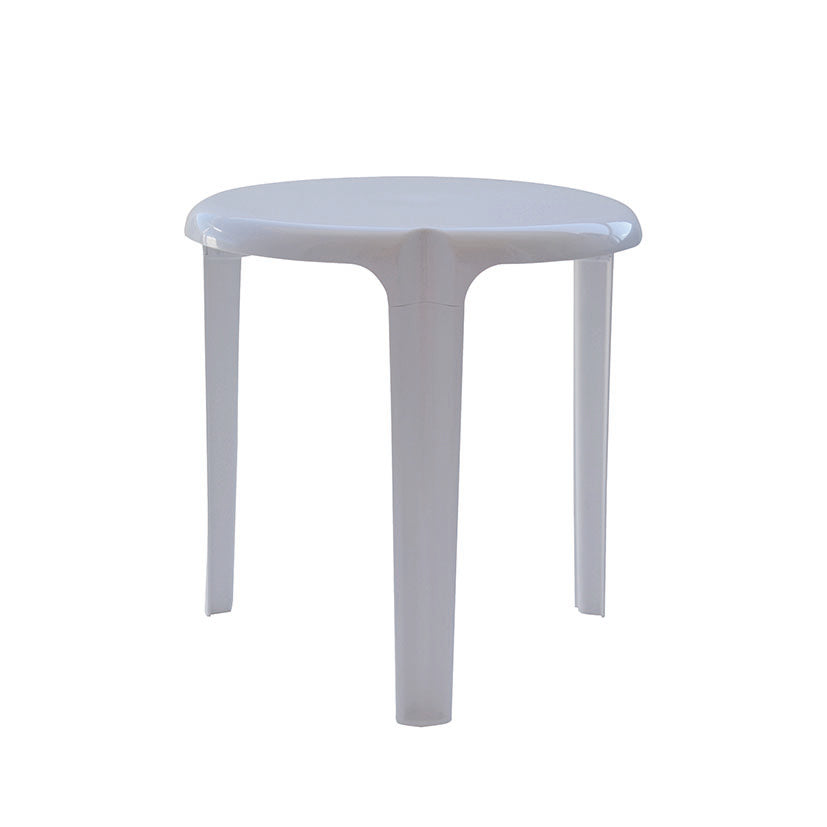 Mesa infantil blanca redonda Garden Life de resina resistente para exterior