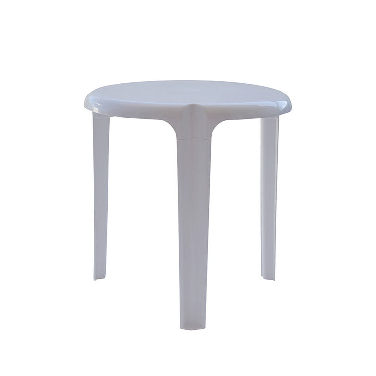 Mesa infantil blanca redonda Garden Life de resina resistente para exterior