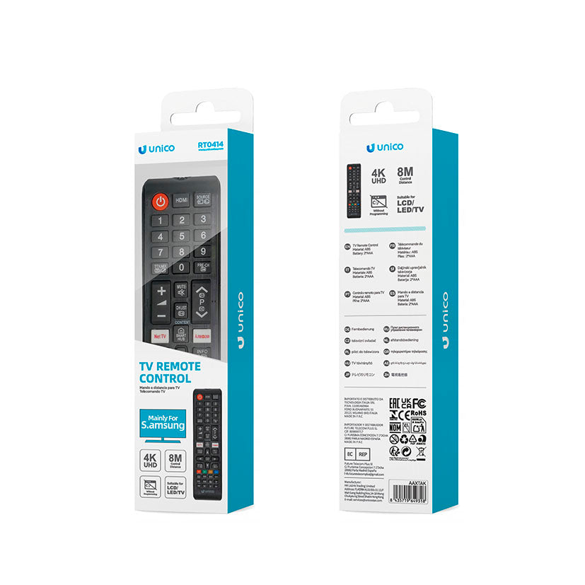 Mando a distancia UNICO para TV Hisense con botones de acceso directo a Netflix y YouTube.
