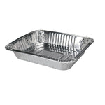 Recipiente rectangular de aluminio para asados y horneados con borde enrollado