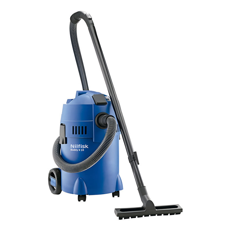Aspirador multiusos Nilfisk Buddy II 18 azul para seco y húmedo con accesorios y manguera