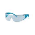 Gafas de protección FUSIONNA Beta con lentes transparentes antiempañantes y montura azul ergonómica.