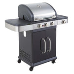 Barbacoa de gas Cook'in Garden Fidgi 3 de acero inoxidable con tapa y termómetro.