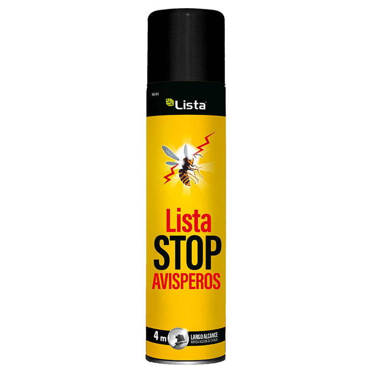 Aerosol insecticida Lista Stop Avisperos de 750ml con chorro de largo alcance hasta 4 metros para eliminar nidos