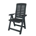 Sillón de exterior plegable Yuma color antracita con respaldo alto ergonómico