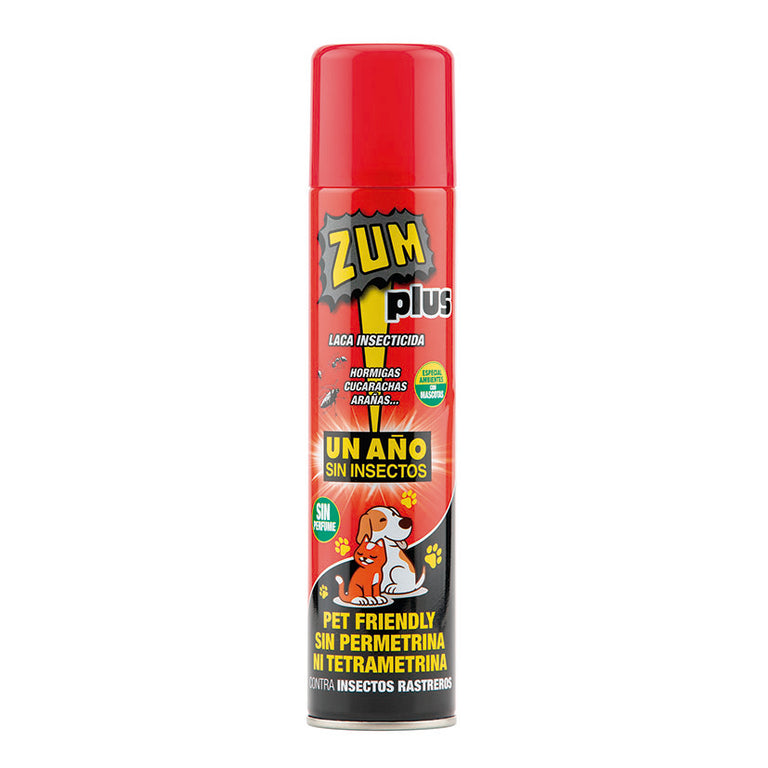Bote de laca insecticida Zum Plus especial para ambientes con mascotas contra insectos rastreros