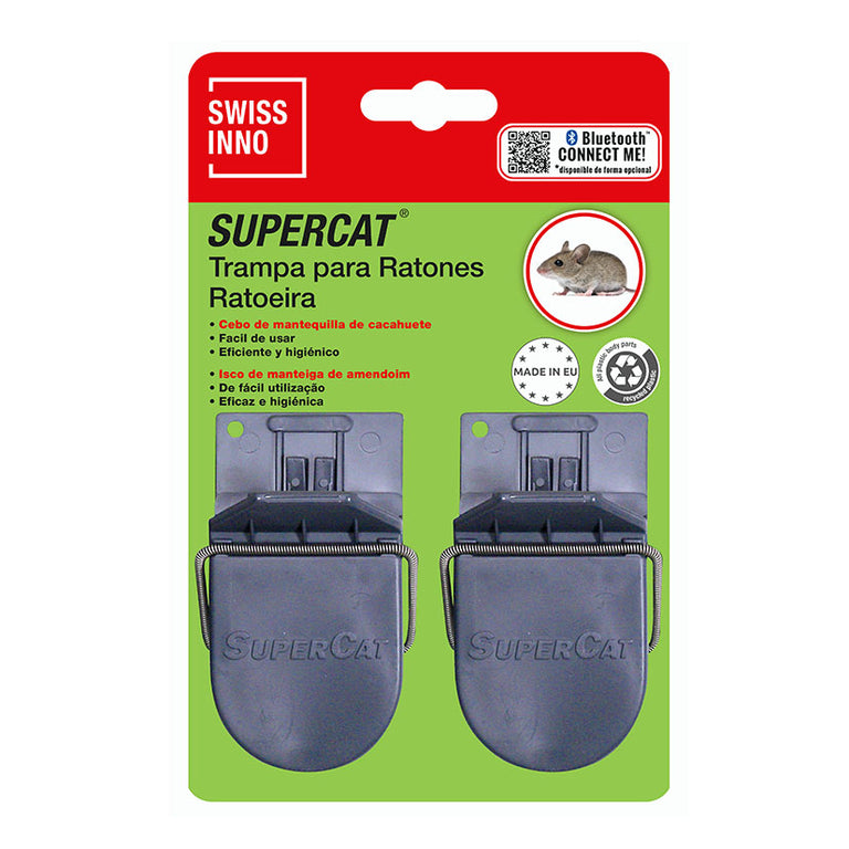 Pack de 2 trampas para ratones SwissInno SuperCat fabricadas con plástico reciclado