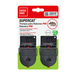 Pack de 2 trampas para ratones SWISSINNO Supercat Pro, diseño ecológico fabricado en la Unión Europea.