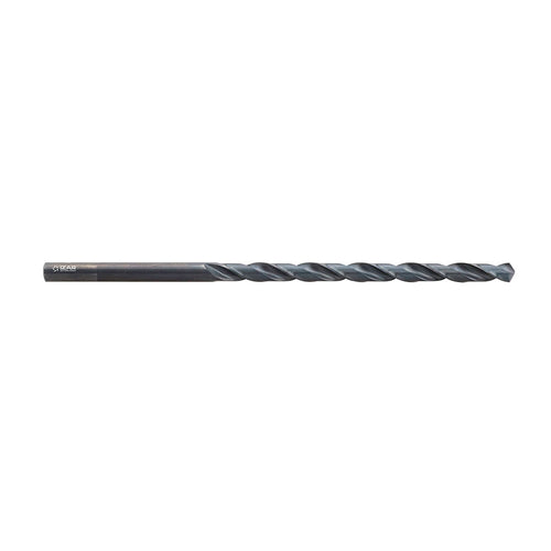 Broca helicoidal para metal IZAR 1030 serie larga de acero rápido HSS con acabado pavonado.
