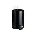 Cubo de pedal serie Black de 3 litros en acero inoxidable negro mate con asa metálica y pedal